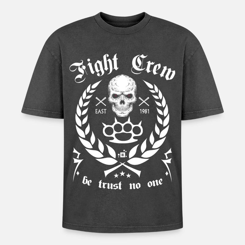 Kampfmannschaft - Oversized Unisex Premium Acid-Washed T-Shirt - Schwarz Acid Wash