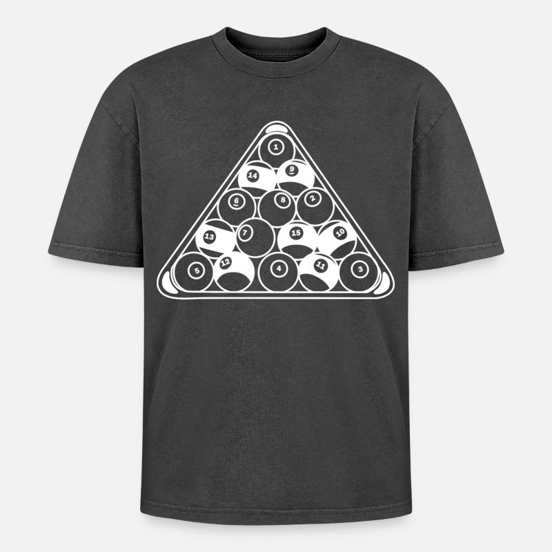 Billard Rack - Oversized Unisex Premium Acid-Washed T-Shirt - Schwarz Acid Wash