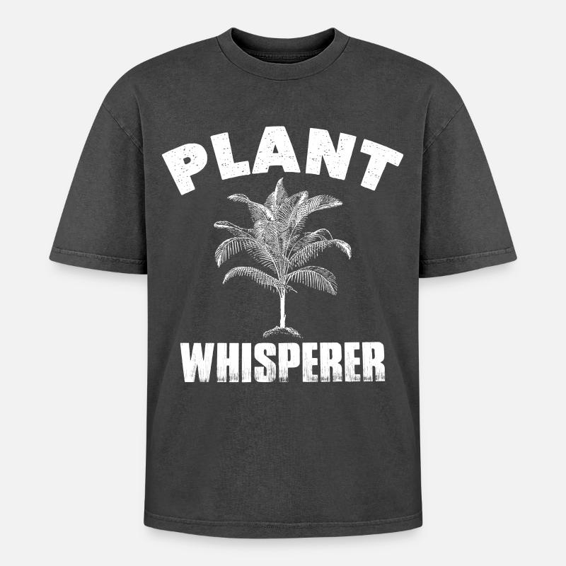 Pflanzenflüsterer Baum Hobby Gartengärtner - Oversized Unisex Premium Acid-Washed T-Shirt - Schwarz Acid Wash