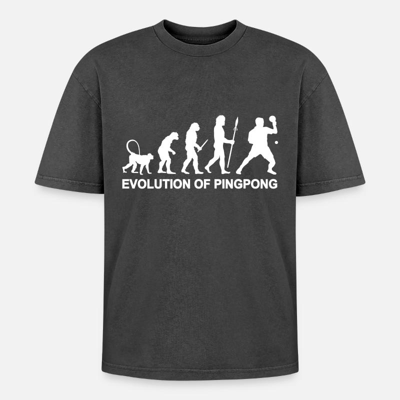 Évolution du ping-pong - T-shirt Premium unisexe oversize acid-washed - noir délavé acide