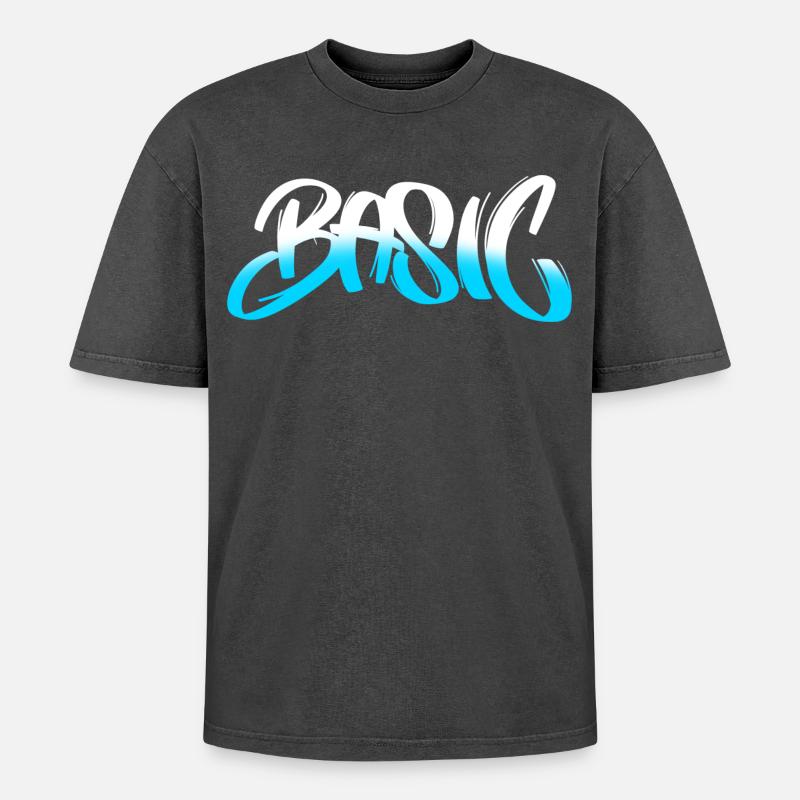 Dégradé de graffiti BASIC - T-shirt Premium unisexe oversize acid-washed - noir délavé acide