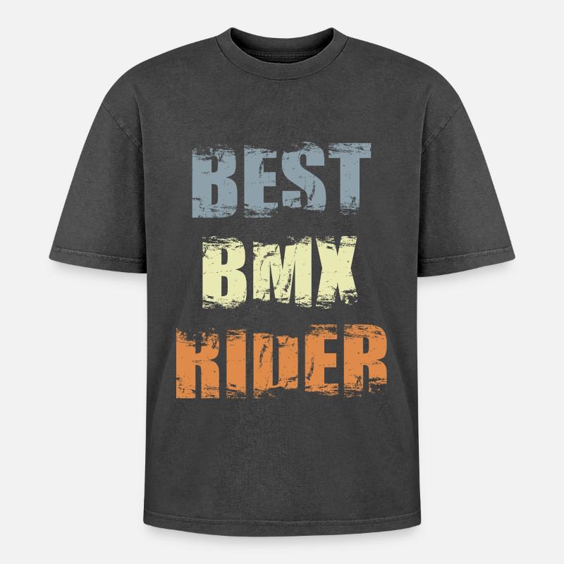 Devis BMX - T-shirt Premium unisexe oversize acid-washed - noir délavé acide