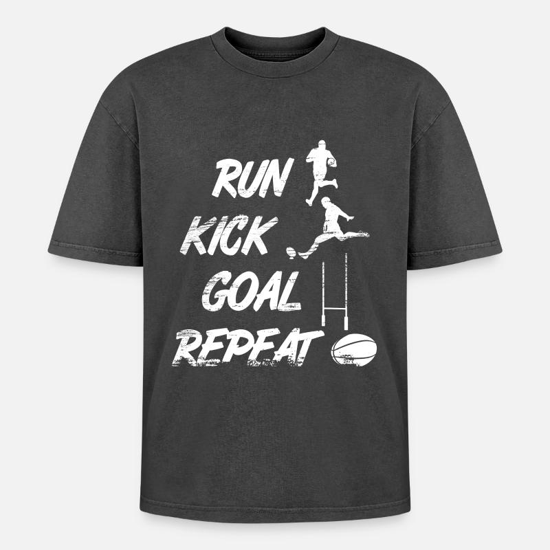 Rugby player routine - Oversized Unisex Premium Acid-Washed T-Shirt - acid washed black