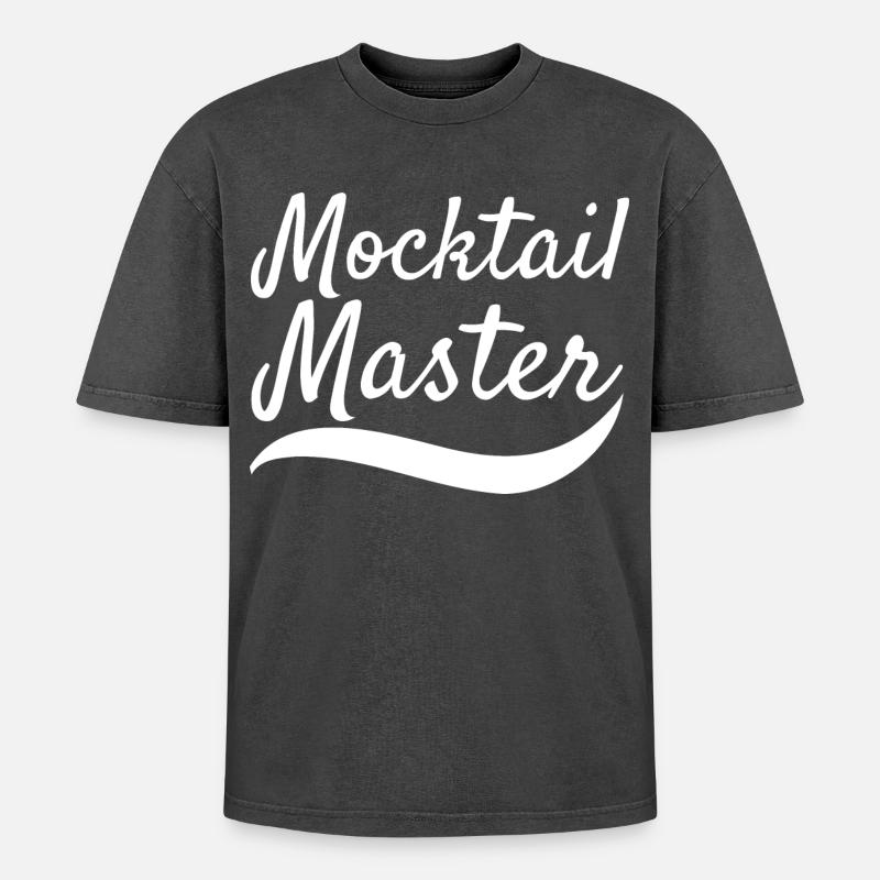 Mocktail Master - Oversized Unisex Premium Acid-Washed T-Shirt - Schwarz Acid Wash
