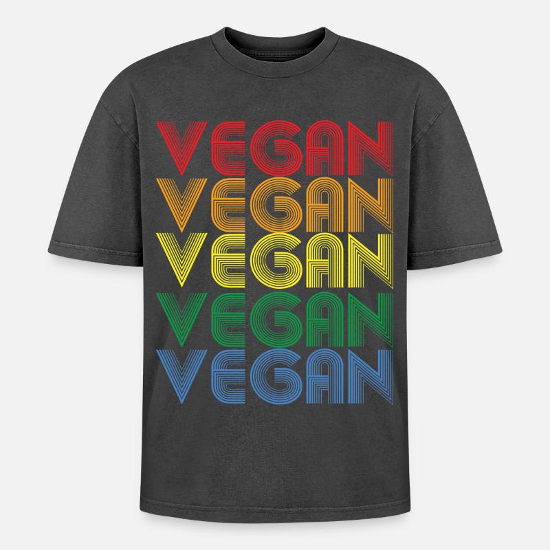 Déclaration Rainbow VEGAN - T-shirt Premium unisexe oversize acid-washed - noir délavé acide