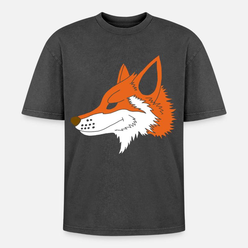 Cunning as a fox - Oversized Unisex Premium Acid-Washed T-Shirt - acid washed black