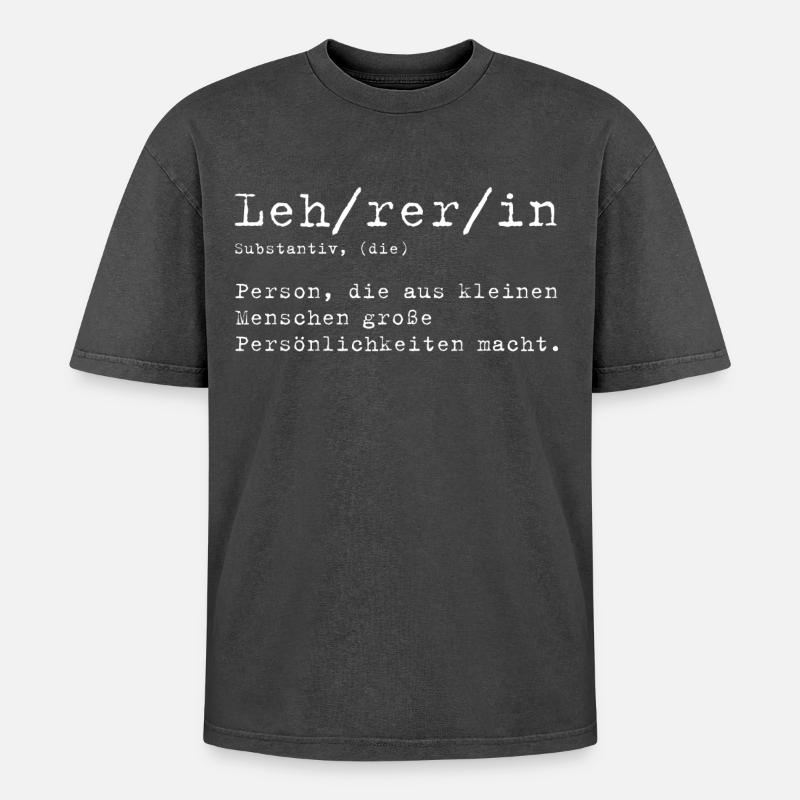 Lehrerin Definition - Oversized Unisex Premium Acid-Washed T-Shirt - Schwarz Acid Wash