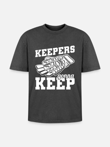 Torhüter Fußball - Oversized Unisex Premium Acid-Washed T-Shirt - Schwarz Acid Wash
