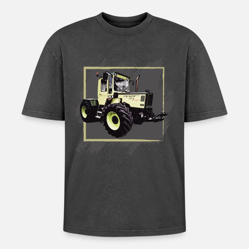 MB Traktor 1000 - Oversized Unisex Premium Acid-Washed T-Shirt - Schwarz Acid Wash
