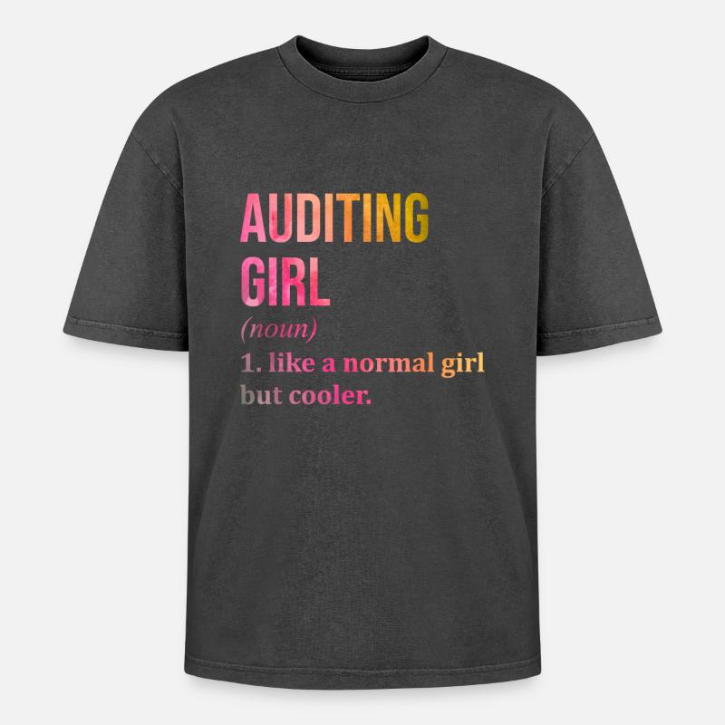 Auditor - Oversized Unisex Premium Acid-Washed T-Shirt - acid washed black