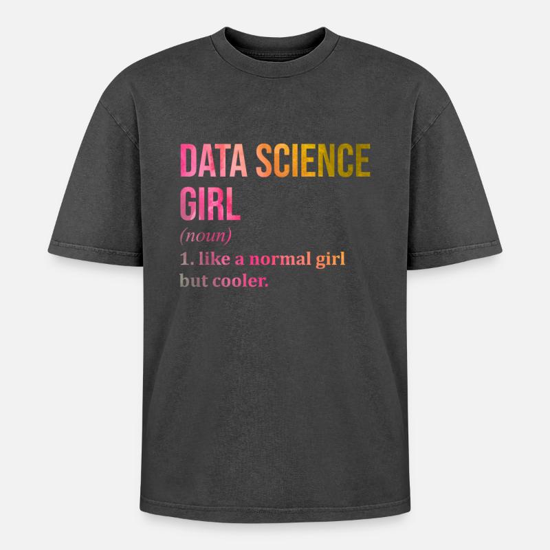 Data Science - Oversized Unisex Premium Acid-Washed T-Shirt - acid washed black