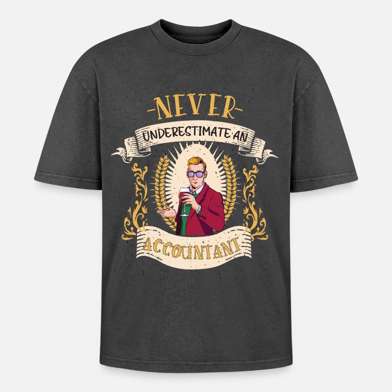 Cadeau drôle de comptabilité comptable - T-shirt Premium unisexe oversize acid-washed - noir délavé acide