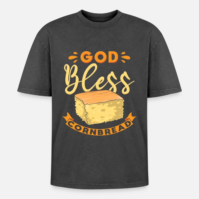 Cornbread Lover - Oversized Unisex Premium Acid-Washed T-Shirt - acid washed black