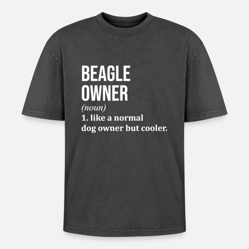 Beagle - Oversized Unisex Premium Acid-Washed T-Shirt - acid washed black