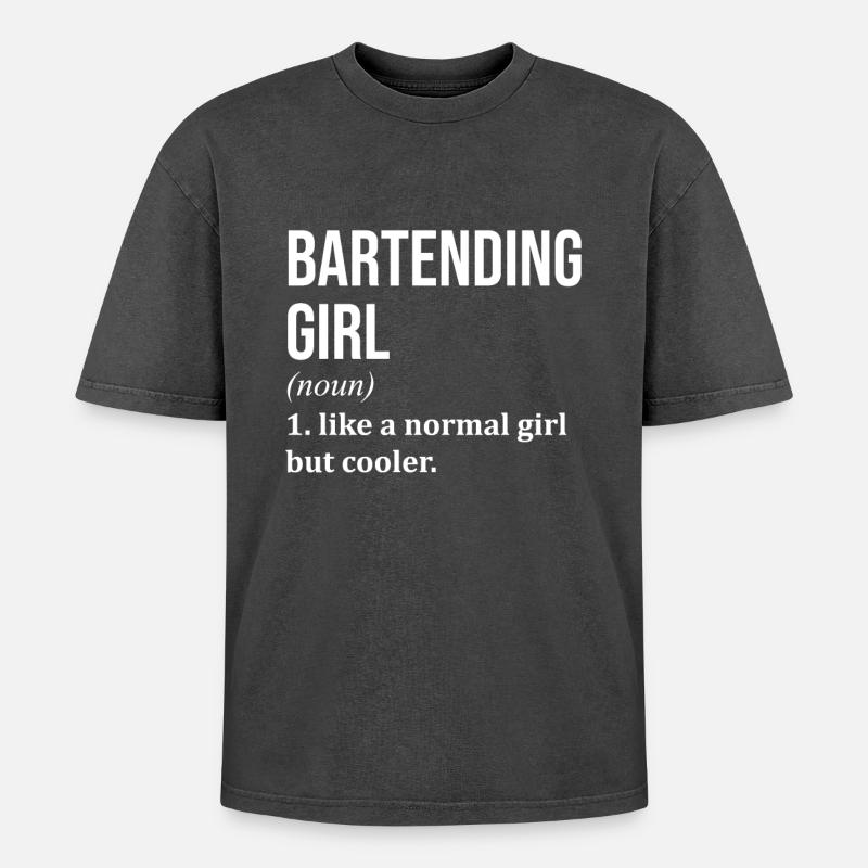 Barkeeper - Oversized Unisex Premium Acid-Washed T-Shirt - Schwarz Acid Wash
