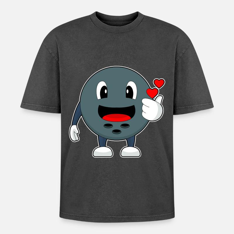 Bowling Boule de bowling - T-shirt Premium unisexe oversize acid-washed - noir délavé acide