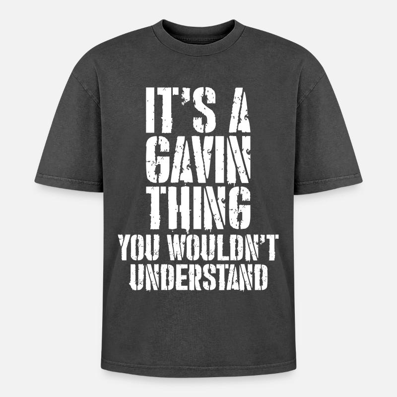C’est un truc de Gavin - T-shirt Premium unisexe oversize acid-washed - noir délavé acide