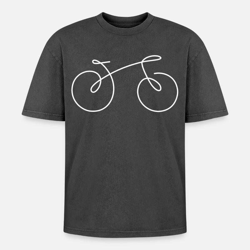 Bicycle - Oversized Unisex Premium Acid-Washed T-Shirt - acid washed black