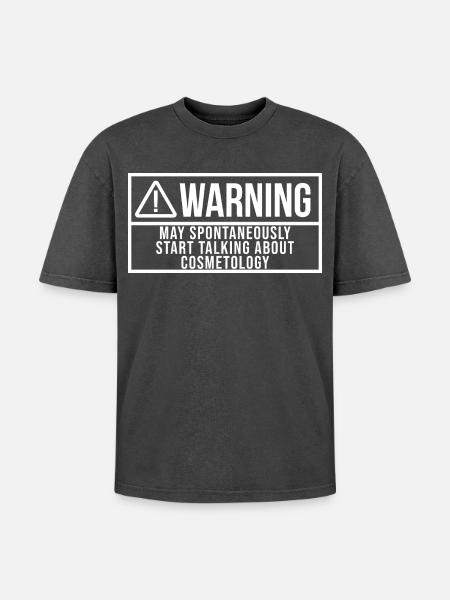 Cosmetology Cosmetology Cosmetology - Oversized Unisex Premium Acid-Washed T-Shirt - acid washed black