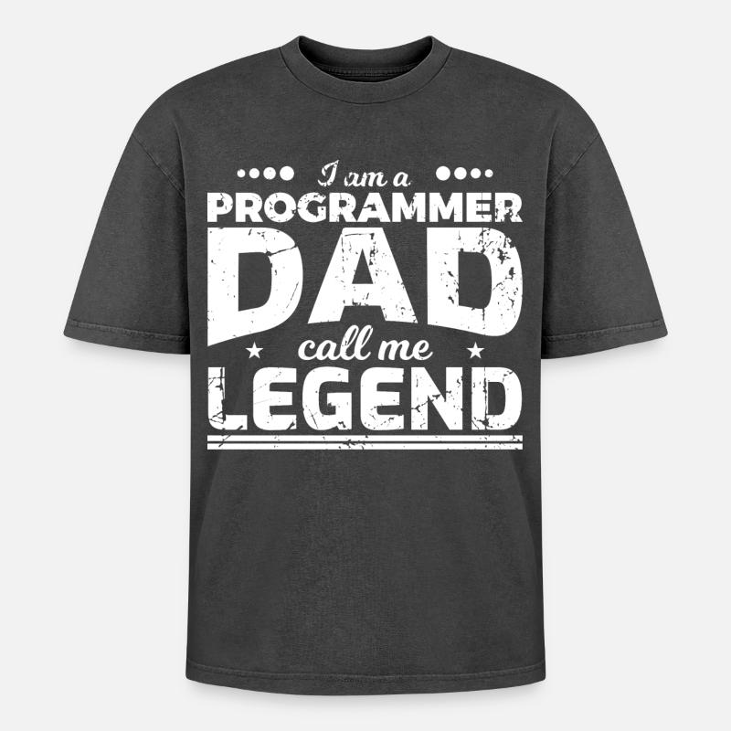 Coder Dad - Oversized Unisex Premium Acid-Washed T-Shirt - acid washed black