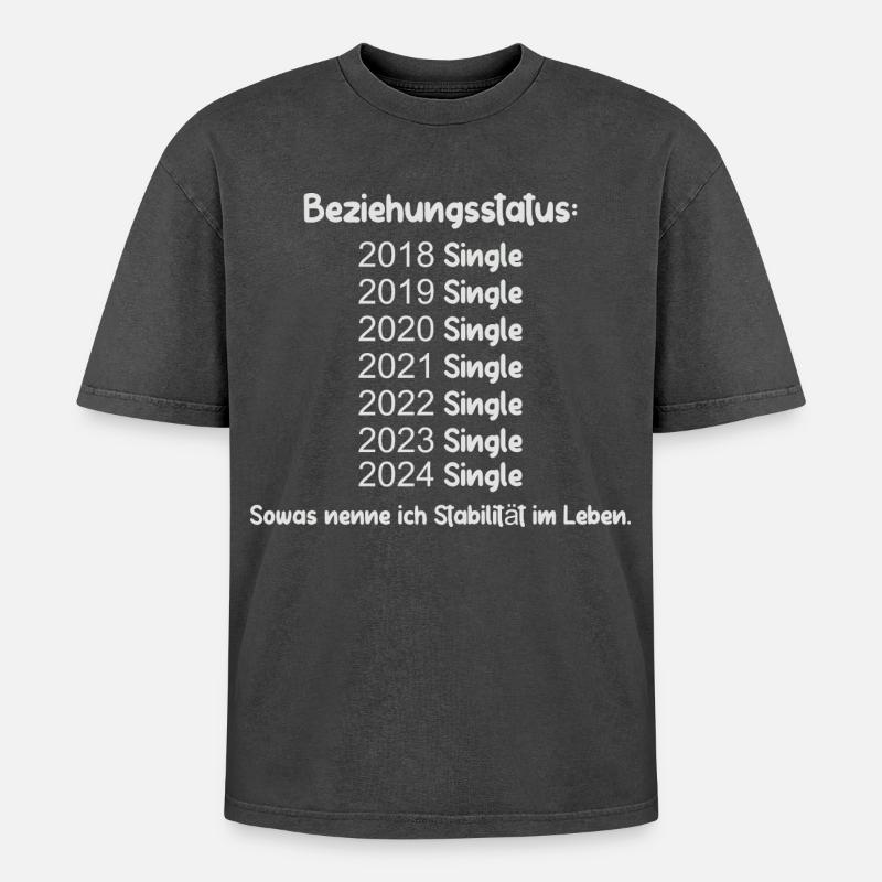 Relationship Status Single - Oversized Unisex Premium Acid-Washed T-Shirt - acid washed black
