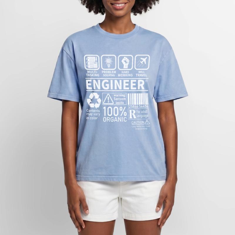 engineer multitasking problem solving hard working Oversized Unisex Premium Acid-Washed T-Shirt