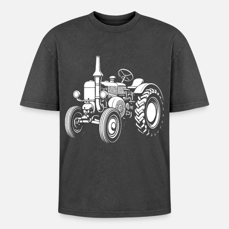 Nostalgic field hero - Oversized Unisex Premium Acid-Washed T-Shirt - acid washed black