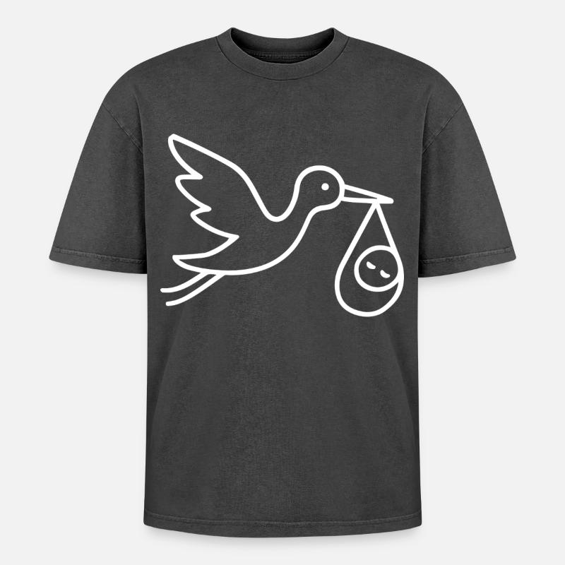 Arrivée minimale de bébé - T-shirt Premium unisexe oversize acid-washed - noir délavé acide