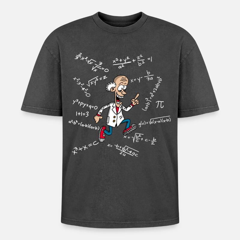 A slightly mad scientist - Oversized Unisex Premium Acid-Washed T-Shirt - acid washed black