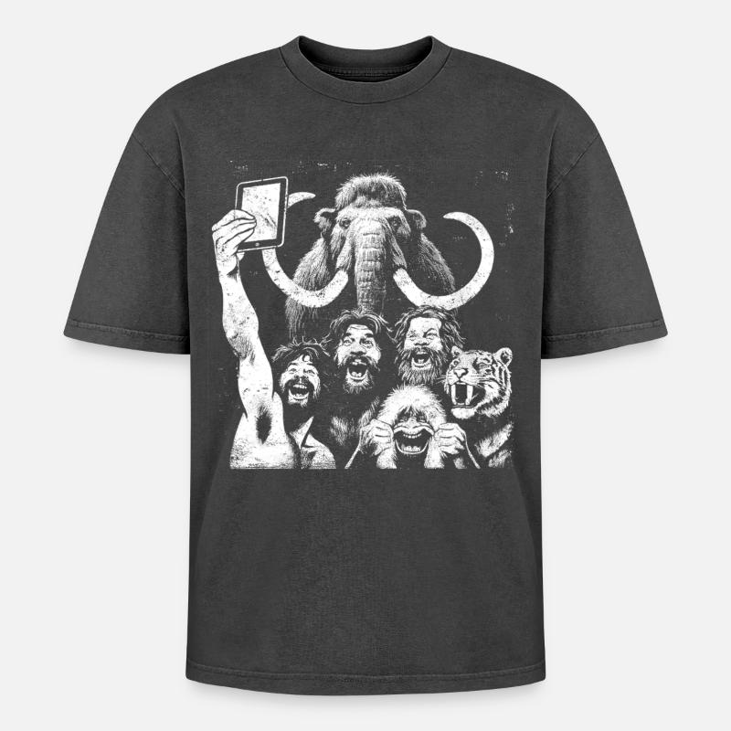 Savage Lion Pride Digitale Kunst - Oversized Unisex Premium Acid-Washed T-Shirt - Schwarz Acid Wash