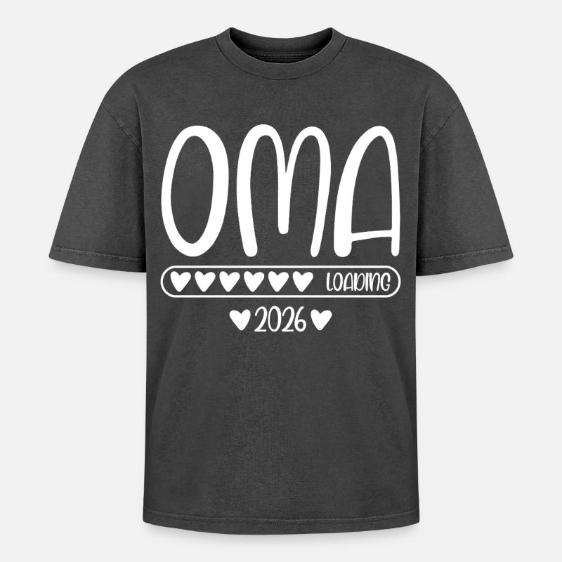 Oma 2026 loading - Oversized Unisex Premium Acid-Washed T-Shirt - Schwarz Acid Wash