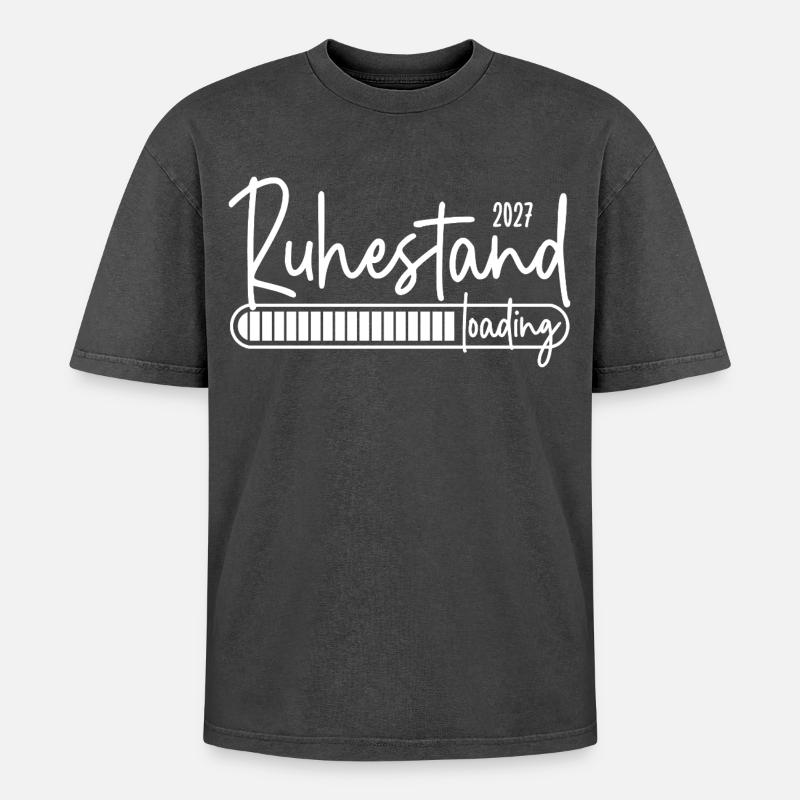 Retirement 2027 loading - Oversized Unisex Premium Acid-Washed T-Shirt - acid washed black