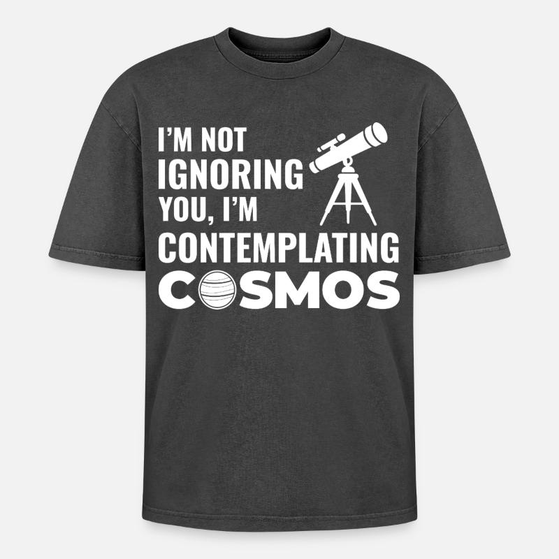 Astronomy Solar System Design  - Oversized Unisex Premium Acid-Washed T-Shirt - acid washed black