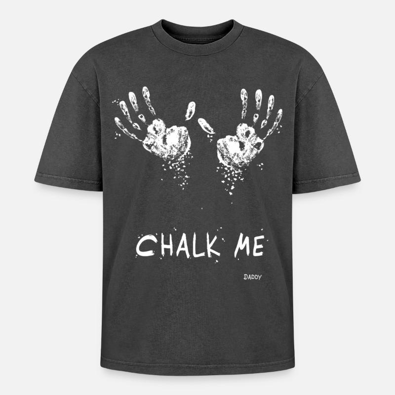 Empreinte Chalk Me Daddy - Bloc / Escalade soft - T-shirt Premium unisexe oversize acid-washed - noir délavé acide
