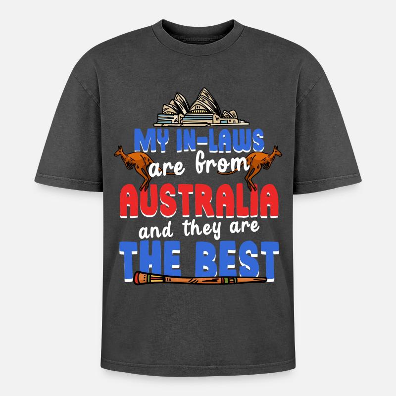 Australische Schwiegermutter - Oversized Unisex Premium Acid-Washed T-Shirt - Schwarz Acid Wash