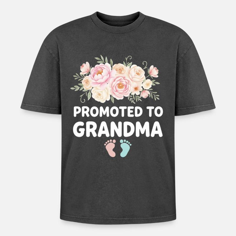 Werdender Oma loading zukünftige Großmutter - Oversized Unisex Premium Acid-Washed T-Shirt - Schwarz Acid Wash