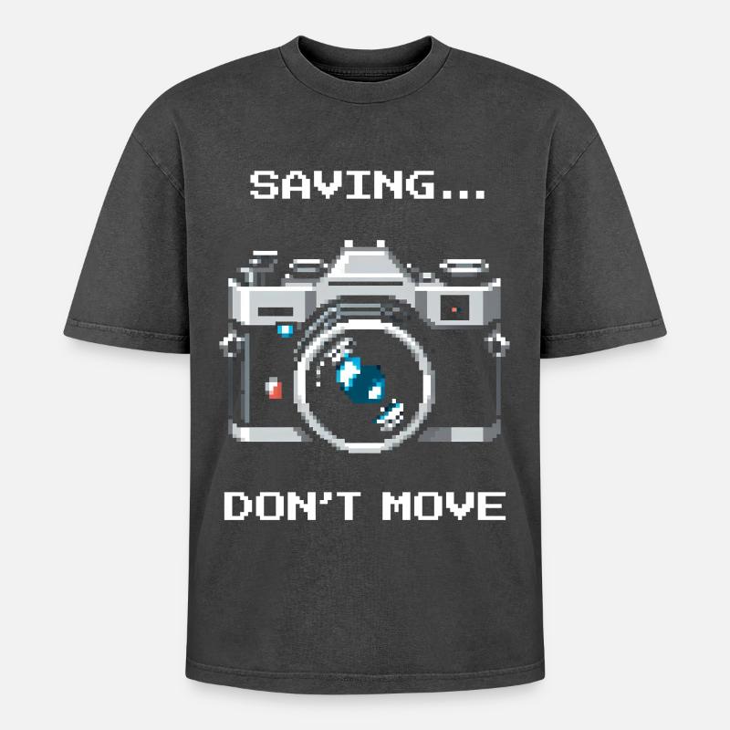 Save, don't move | Long exposure - Oversized Unisex Premium Acid-Washed T-Shirt - acid washed black