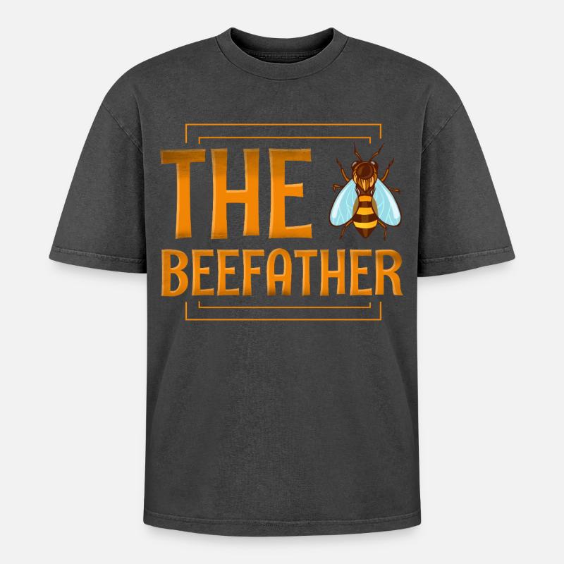 Beekeeper - Oversized Unisex Premium Acid-Washed T-Shirt - acid washed black