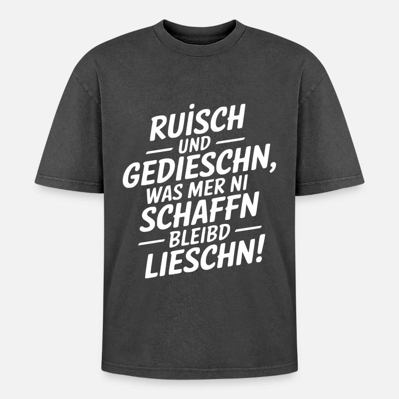 Dialecte saxon disant Saxe - T-shirt Premium unisexe oversize acid-washed - noir délavé acide