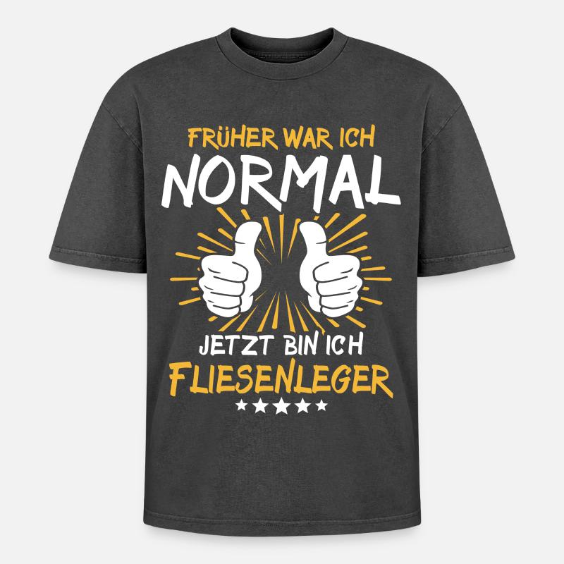 Tiler Spruch - Oversized Unisex Premium Acid-Washed T-Shirt - acid washed black