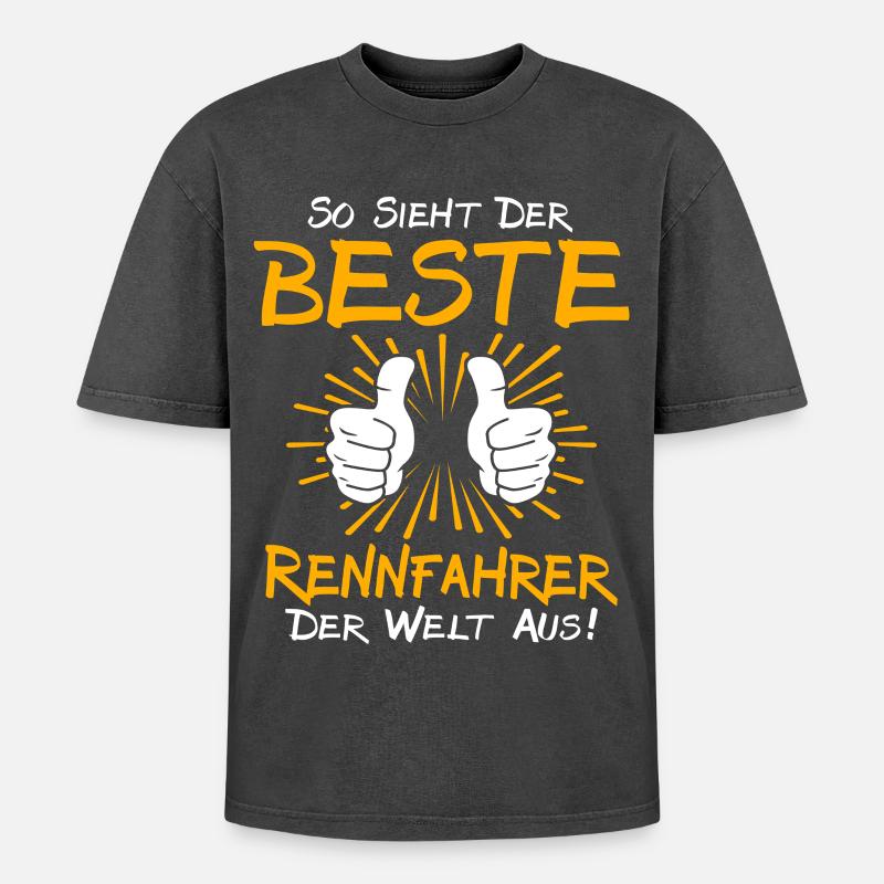 Rennfahrer Geschenkidee - Oversized Unisex Premium Acid-Washed T-Shirt - Schwarz Acid Wash