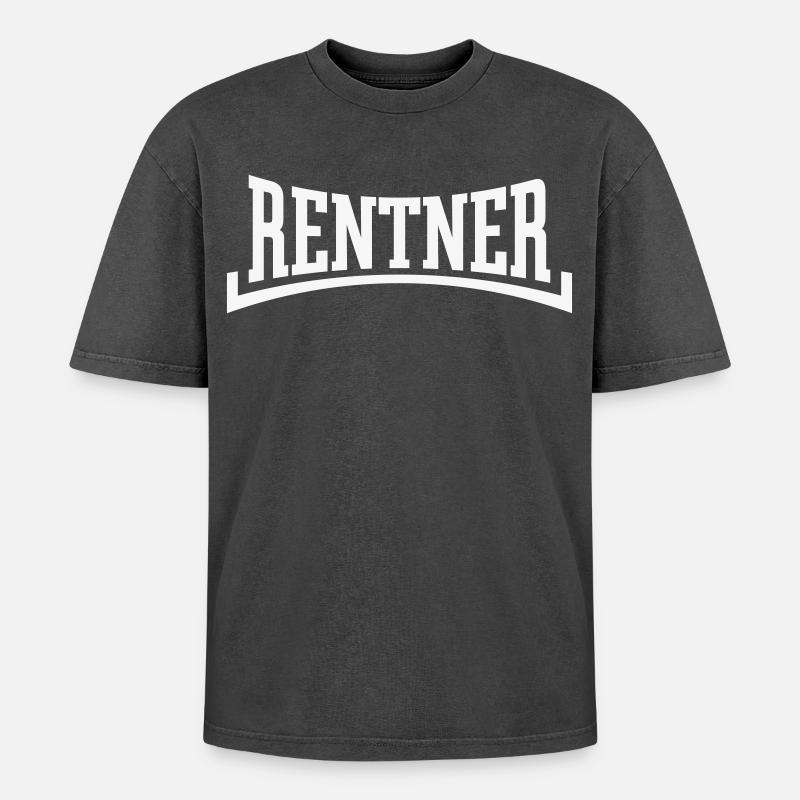 Retirees (Pension/Retirement/Concave/White) - Oversized Unisex Premium Acid-Washed T-Shirt - acid washed black