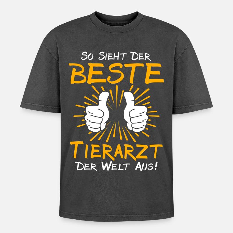 Tierarzt Geschenkidee - Oversized Unisex Premium Acid-Washed T-Shirt - Schwarz Acid Wash