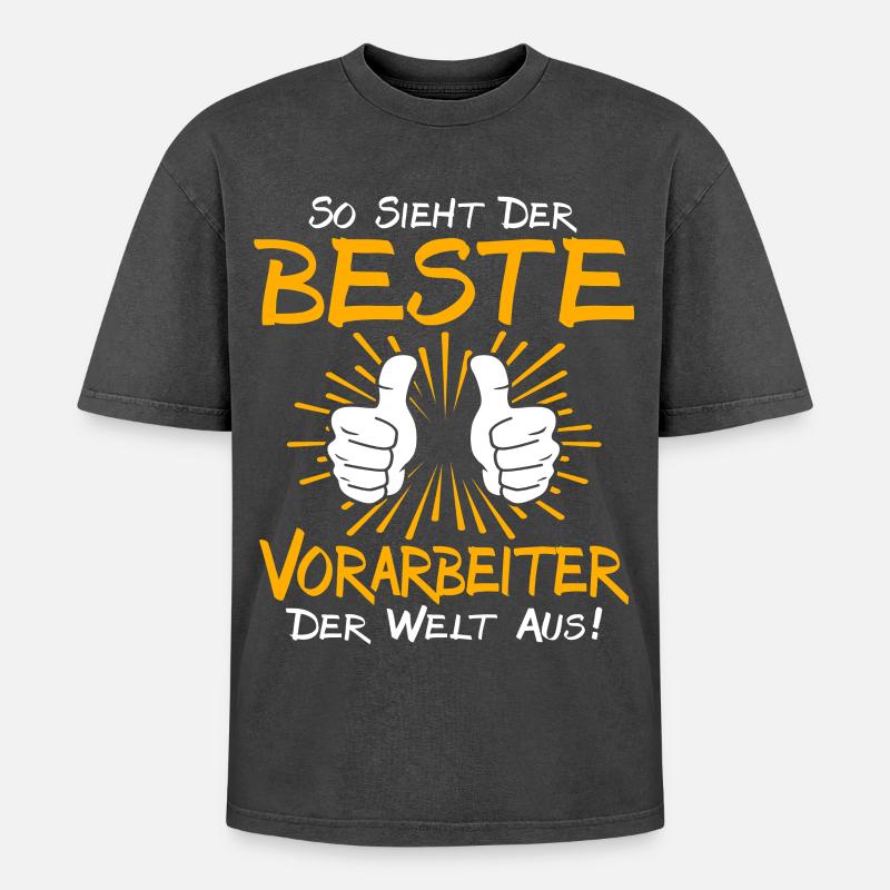Vorarbeiter Geschenkidee - Oversized Unisex Premium Acid-Washed T-Shirt - Schwarz Acid Wash