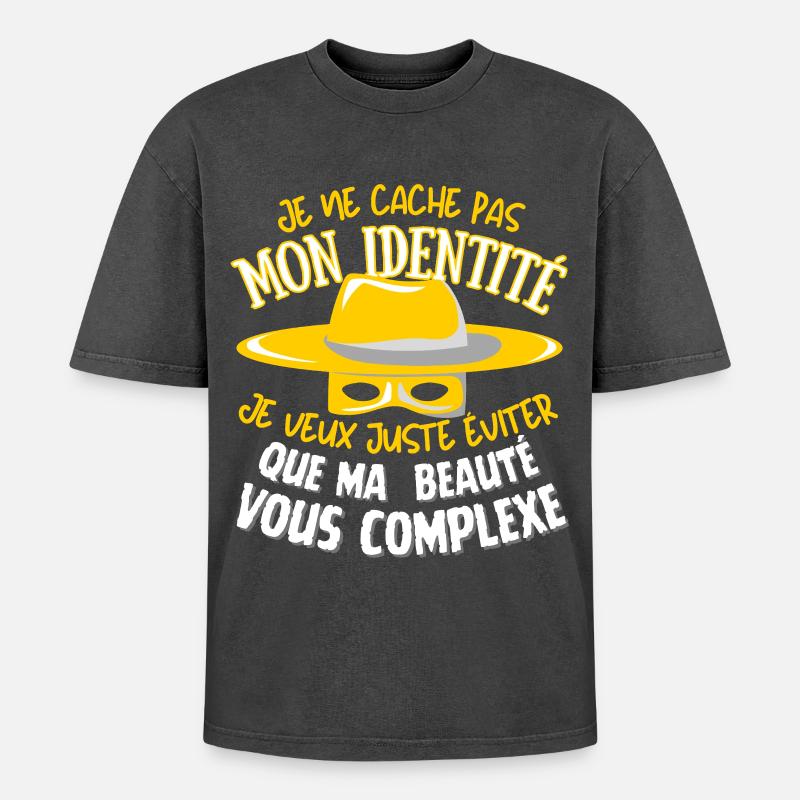 Beauté cachée - T-shirt Premium unisexe oversize acid-washed - noir délavé acide
