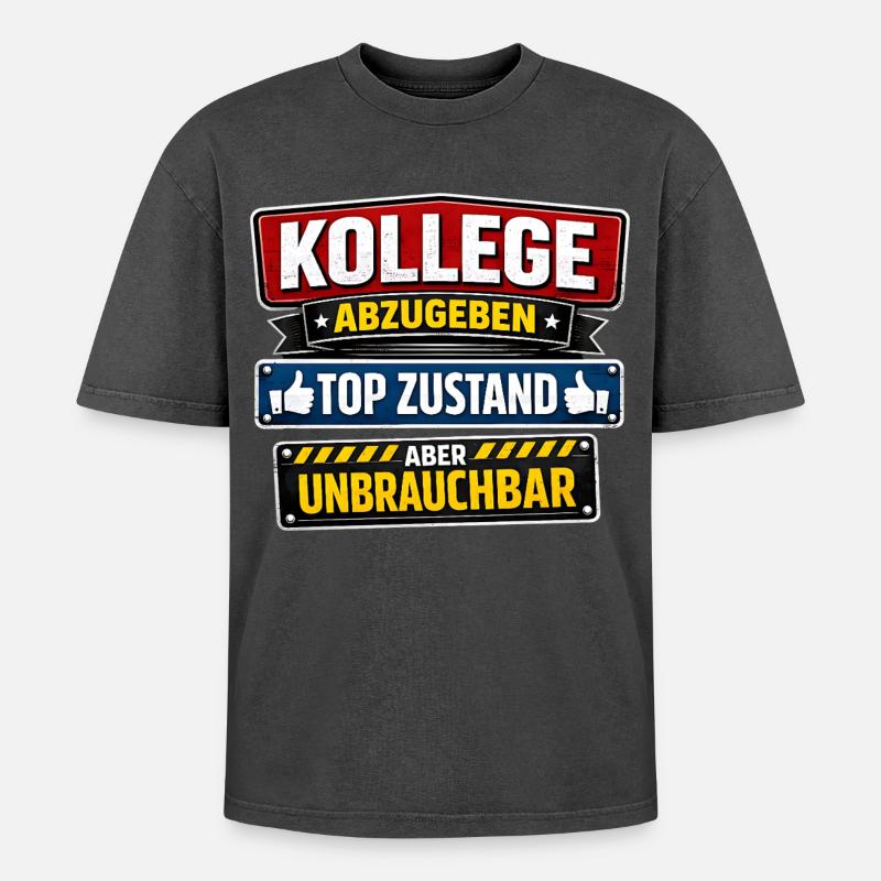 Collègue à abandonner Condition maximale inutilisable - T-shirt Premium unisexe oversize acid-washed - noir délavé acide