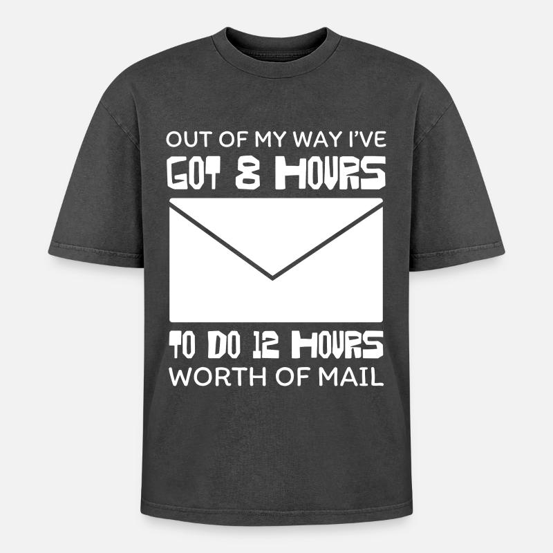 Eight-hour e-mail marathon - Oversized Unisex Premium Acid-Washed T-Shirt - acid washed black