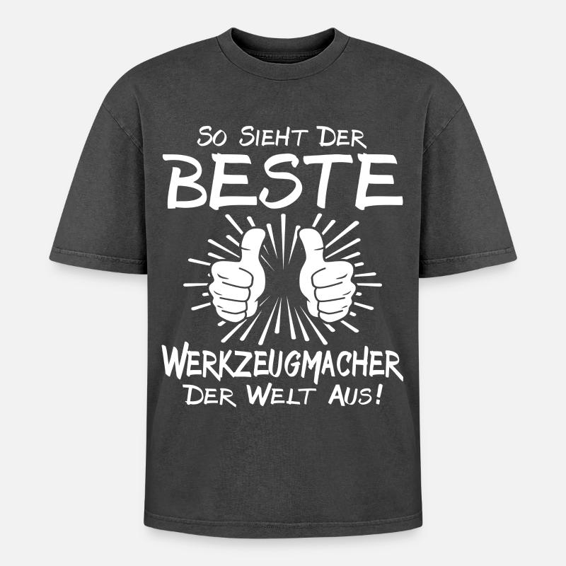 Best Toolmaker - Oversized Unisex Premium Acid-Washed T-Shirt - acid washed black