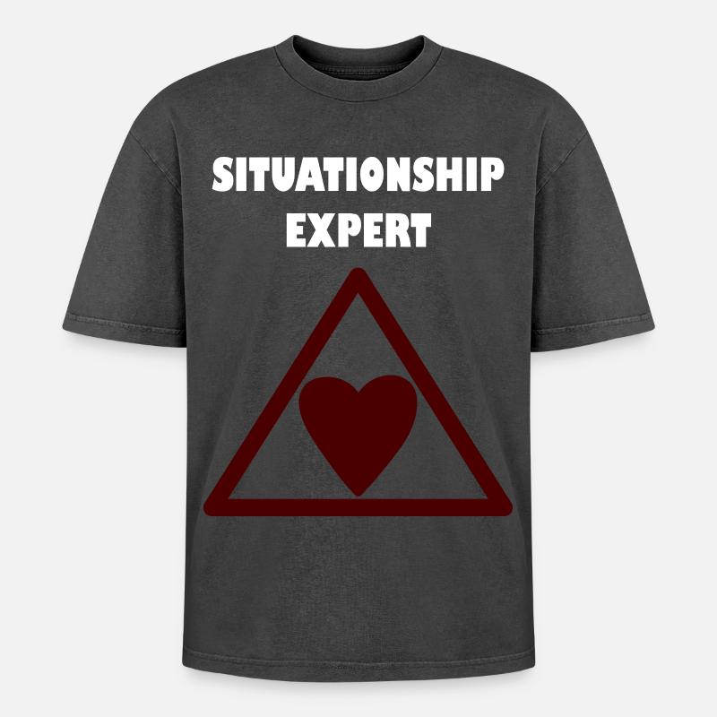 Relationship expert in the triangle - Oversized Unisex Premium Acid-Washed T-Shirt - acid washed black