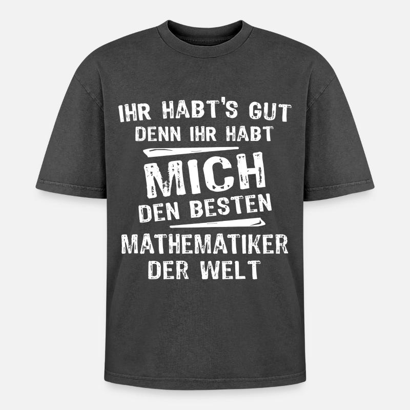 Mathematician - Oversized Unisex Premium Acid-Washed T-Shirt - acid washed black